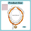 Dyed Natural Freshwater Shell Chip & Transparent Frosted Glass Nuggets Beaded Brass Shell Shaped Pendant Double Layer Necklaces NJEW-OC00005-2