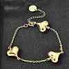 304 Stainless Steel Link Bracelets for Women BJEW-P354-01A-G-1