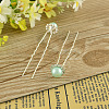 Lady's Hair Accessories Silver Color Iron Ball Hair Forks PHAR-S191-05-1