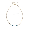 3.5MM Faceted Round Natural Kyanite & Apatite and Potato Pearl Beaded Necklaces NJEW-JN05976-01-3