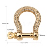 Brass Micro Pave Clear Cubic Zirconia D-Ring Anchor Shackle Clasps ZIRC-S066-052-NF-3
