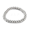 Non-Tarnish 316 Surgical Stainless Steel Round Beaded Stretch Bracelets LS-BJEW-M305-01D-P-1
