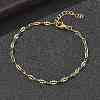 304 Stainless Steel Dapped Chains Bracelets for Women BJEW-D466-08A-G-4
