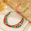 Christmas Theme Handmade Glass Seed Beads Braided Bead Bracelets for Women AI8228-2