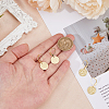4 Pairs Brass Textured Flat Round Leverback Earrings EJEW-HS0001-22G-3