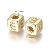 Brass Micro Pave Cubic Zirconia Beads ZIRC-G162-15G-E-2