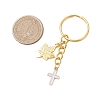 Maple Leaf & Cross Alloy Enamel Charm Keychains KEYC-JKC00985-02-3