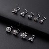 316L Surgical Stainless Steel Clear Cubic Zirconia L-Shaped Nose Rings WG135CD-11-1