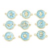 Ocean Brass Enamel Links Connector Charms KK-K417-07G-01-1