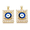 Brass Micro Pave Clear Cubic Zirconia Pendants for Women KK-T070-91A-02-1