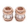 Rack Plating Brass Micro Pave Cubic Zirconia European Beads KK-F089-31RG-08-1