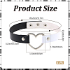 Adjustable Gothic Two Tone PU Leather Alloy Heart Choker Necklaces for Women NJEW-WH20816-007P-F-2