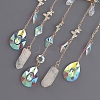 Iron & Brass & Crystal Glass Sun Catcher Pendants HJEW-K049-03-3