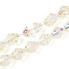 Electroplate Transparent Glass Beads Strands EGLA-N020-03B-1