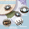 DICOSMETIC 2Pcs Plastic Pearl Eye Brooch with Glass Seed Beaded JEWB-DC0001-11-5