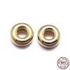 Real 18K Gold Plated Flat Round 925 Sterling Silver Spacer Beads STER-M101-10-3.5mm-2