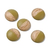 Two Tone Wood Grain Frosted Imitation Leather Style Resin Cabochons RESI-G053-01C-3