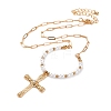 Alloy Rhinestone Pendant Necklaces for Women NJEW-U013-10G-02-2
