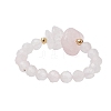 Natural Rose Quartz Beaded Rings RJEW-TA00191-03-4