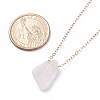 Irregular Raw Natural Rose Quartz Pendant Necklace with Brass Chain NJEW-JN03832-01-5