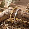 2Pcs Brass & 304 Stainless Steel Beads Stretch Bracelets Set EI7625-1-2