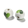 St. Patrick's Day Series Printed Schima Wood European Beads WOOD-V002-01E-2
