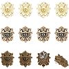 CHGCRAFT 12Pcs 3 Colors Alloy Shield Crown Brooch Pin JEWB-CA0001-17-1