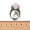 Natural Rose Quartz Wings Adjustable Rings RJEW-K241-04AS-13-5