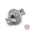 Anti-Tarnish Rhodium Plated 925 Sterling Silver Box Clasps STER-L057-008A-1