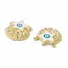 Rack Plating Brass Micro Pave Clear Cubic Zirconia Pendants ZIRC-C041-37G-4