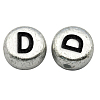 Silver Color Plated Acrylic Horizontal Hole Letter Beads MACR-PB43C9070-D-1