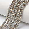 Electroplate Opaque Solid Color Glass Beads Strands EGLA-A034-P4mm-K03-2
