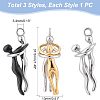 Unicraftale 3Pcs 3 Colors 304 Stainless Steel Pendants STAS-UN0037-95-4