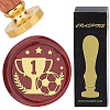 Brass Wax Seal Stamps with Rosewood Handle AJEW-WH0412-0128-1