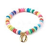Shell Shape Cubic Zirconia Charm Stretch Bracelets Set for Teen Girl Women BJEW-JB06850-03-2