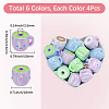 24Pcs 6 Colors Opaque Acrylic Beads SACR-SP0001-27-2