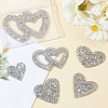 Fingerinspire 6Pcs 6 Style Heart Glitter Hotfix Rhinestone DIY-FG0002-28-6