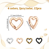12Pcs 4 Colors Alloy Spring Gate Rings FIND-NB0006-20C-2