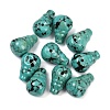 Dyed Synthetic Turquoise 3 Hole Guru Beads G-C198-01B-05-1