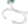 Dyed Natural Quartz Crystal & Green Aventurine Nugget Braided Bead Bracelets BJEW-TA00405-3