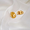 Irregular Oval 304 Stainless Steel Stud Earrings for Women AM9832-3
