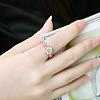 Exquisite Engagement Rings Brass Czech Rhinestone Finger Rings for Women RJEW-BB02141-8-5