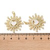 Brass Micro Pave Clear Cubic Zirconia Pendants KK-B083-36B-G-3