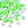 100pcs 3 Colors Opaque Acrylic Beads MACR-YW0004-01B-02-1