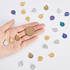 24Pcs 3 Colors 201 Stainless Steel Pendants Ion Plating(IP) STAS-DC0013-50-3