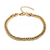 304 Stainless Steel Cuban Link Bracelets for Men Women BJEW-Q038-05G-4