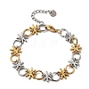 Two Tone 304 Stainless Steel Link Chain Bracelets for Women BJEW-K264-09GP-4