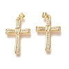 Brass Micro Pave Clear Cubic Clear Zirconia Pendants ZIRC-O038-04G-1