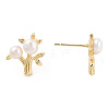 Natural Pearl Beaded Tree of Life Stud Earrings with 925 Sterling Silver Pins EJEW-T019-04G-4