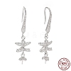Rhodium Plated 925 Sterling Silver Earring Hooks STER-D035-34P-1